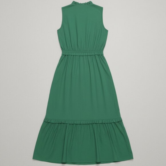 NWT J.Crew Women's Tie-Front Midi Dress Kelly Green Cotton Size 2 Style BY542 - Picture 12 of 15